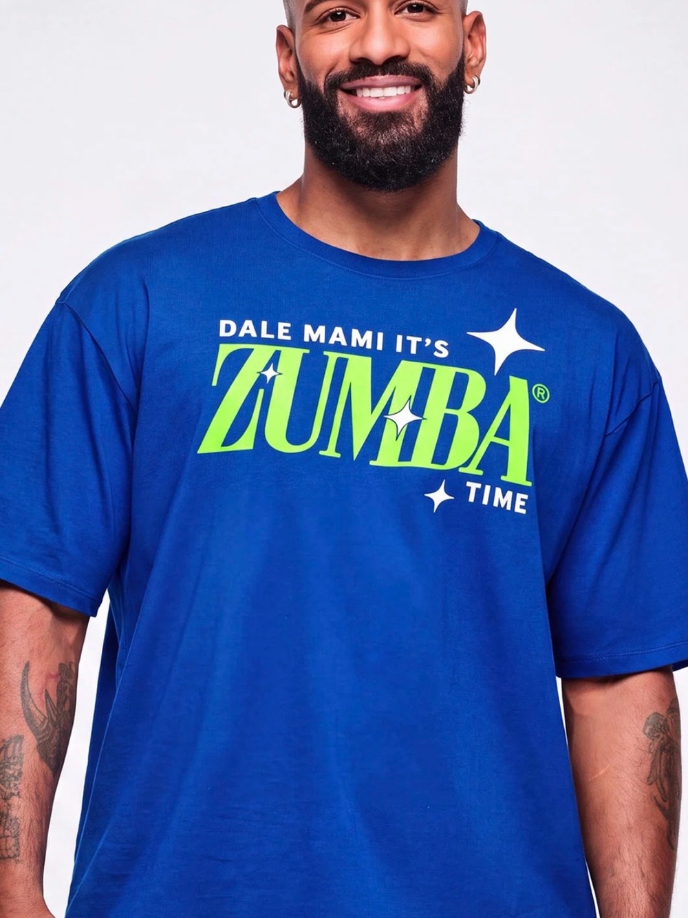 Zumba Fitness Royal Blue Tee with Lime Logo